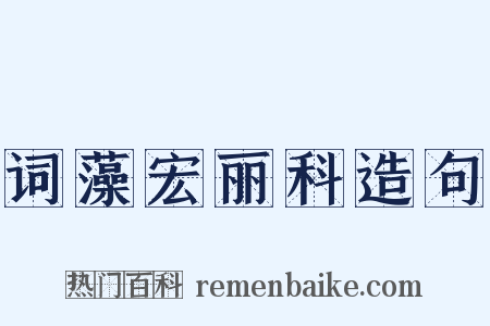 词藻宏丽科造句是什么意思的图片